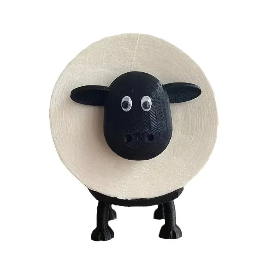 Cute Sheep Toilet Paper Holder Cartoon Bathroom Decor Standalone