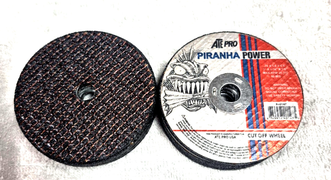 CUT OFF 20 PC.  3" INCH X 1/16" INCH THICK X 3/8" ARBOR CUT OFF WHEELS FOR METAL