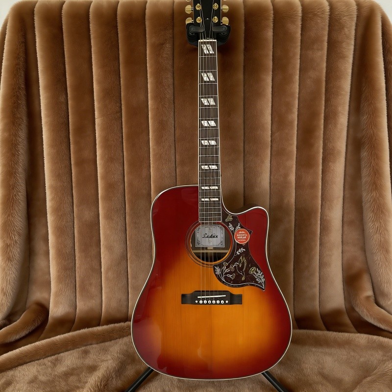 Cutting acoustic electric guitar hummingbird cherry burst built-in pickups