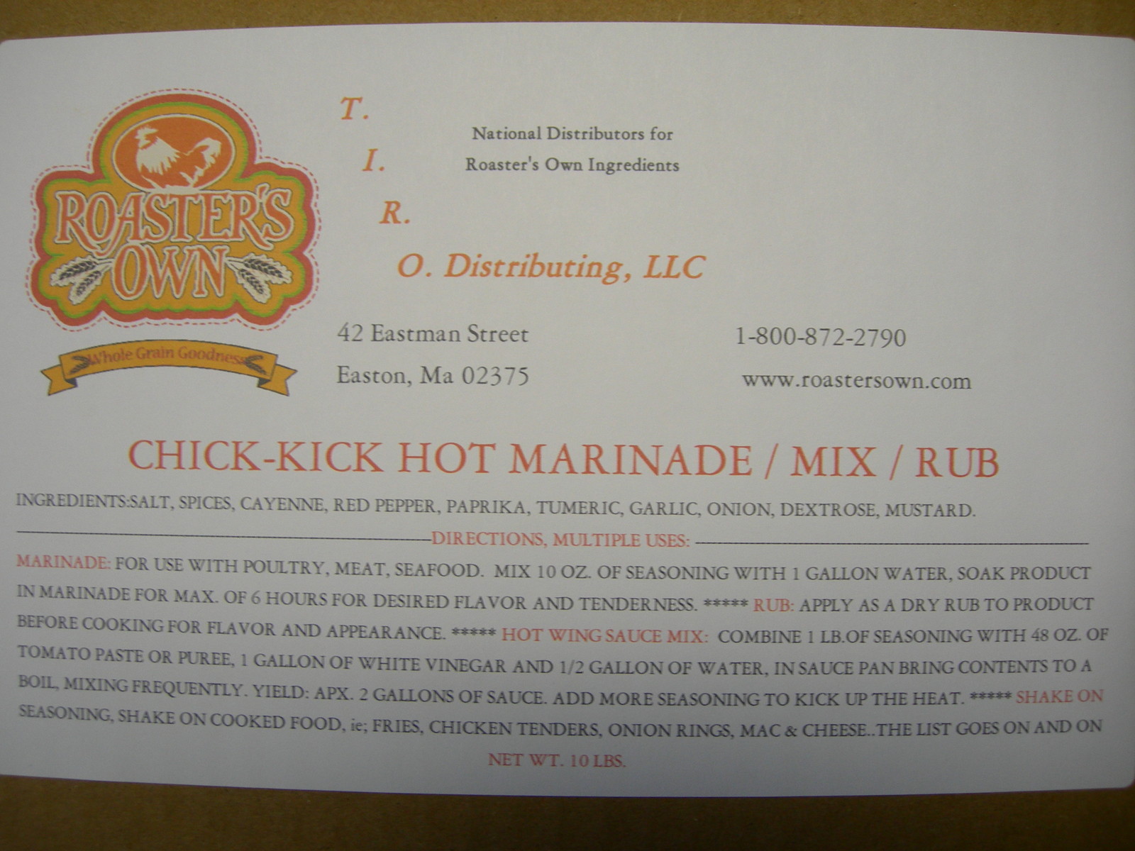 15 lbs. HOT MARINADE / BRINE FOR BBQ RIBS / CHICKEN USE W/ BROASTER* FRYER