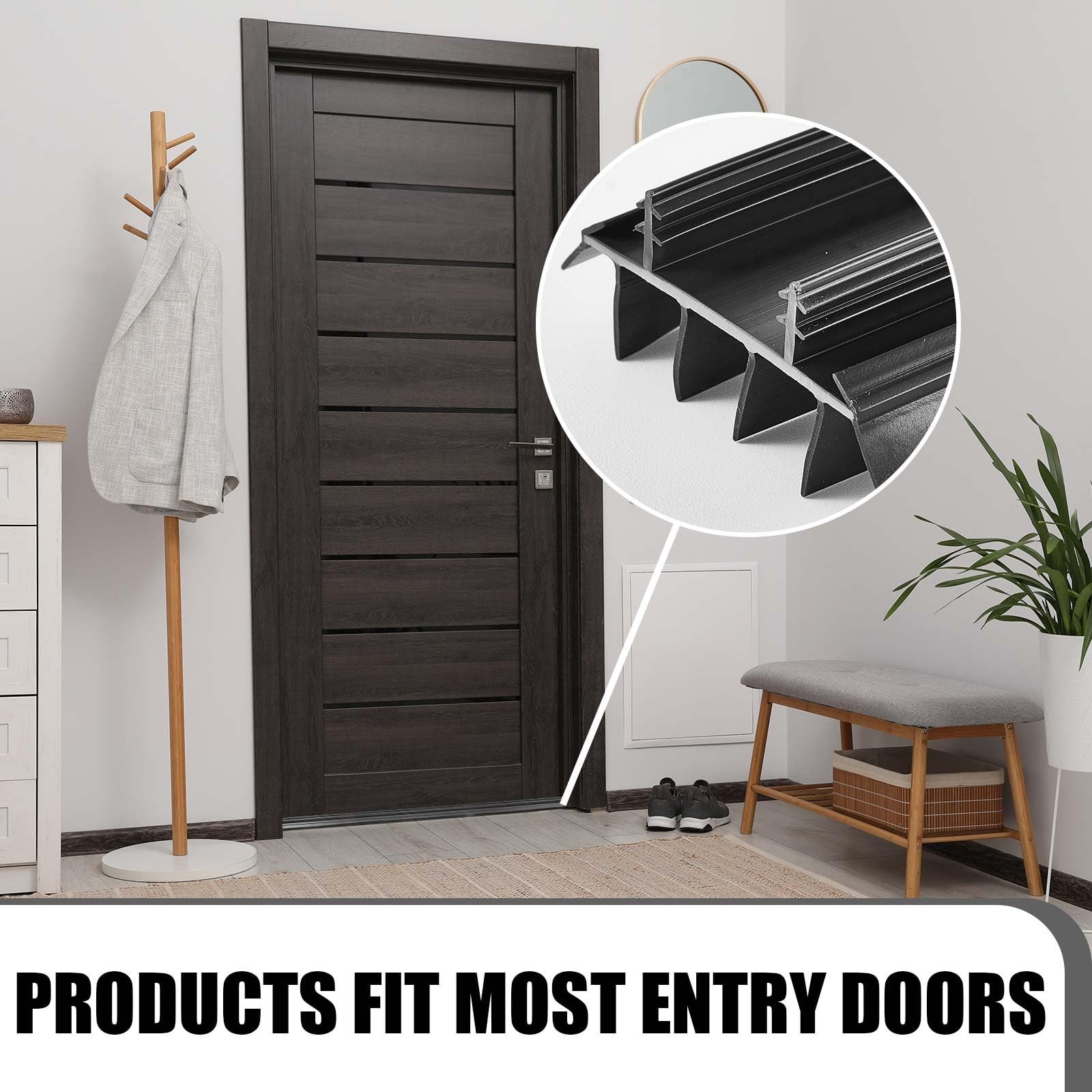 2 Pcs Replacement Door Bottom with Vinyl Fins 36" Long 1 3/4" Wide Threshold ...