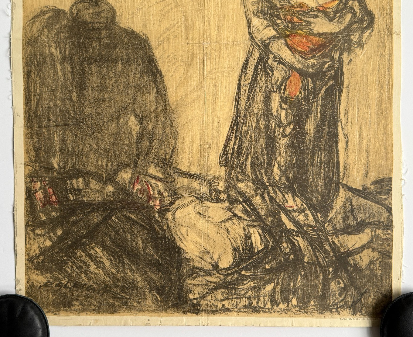 1917 WWI Poster Hun or Home? H. R. Raleigh Liberty Bonds Original U.S