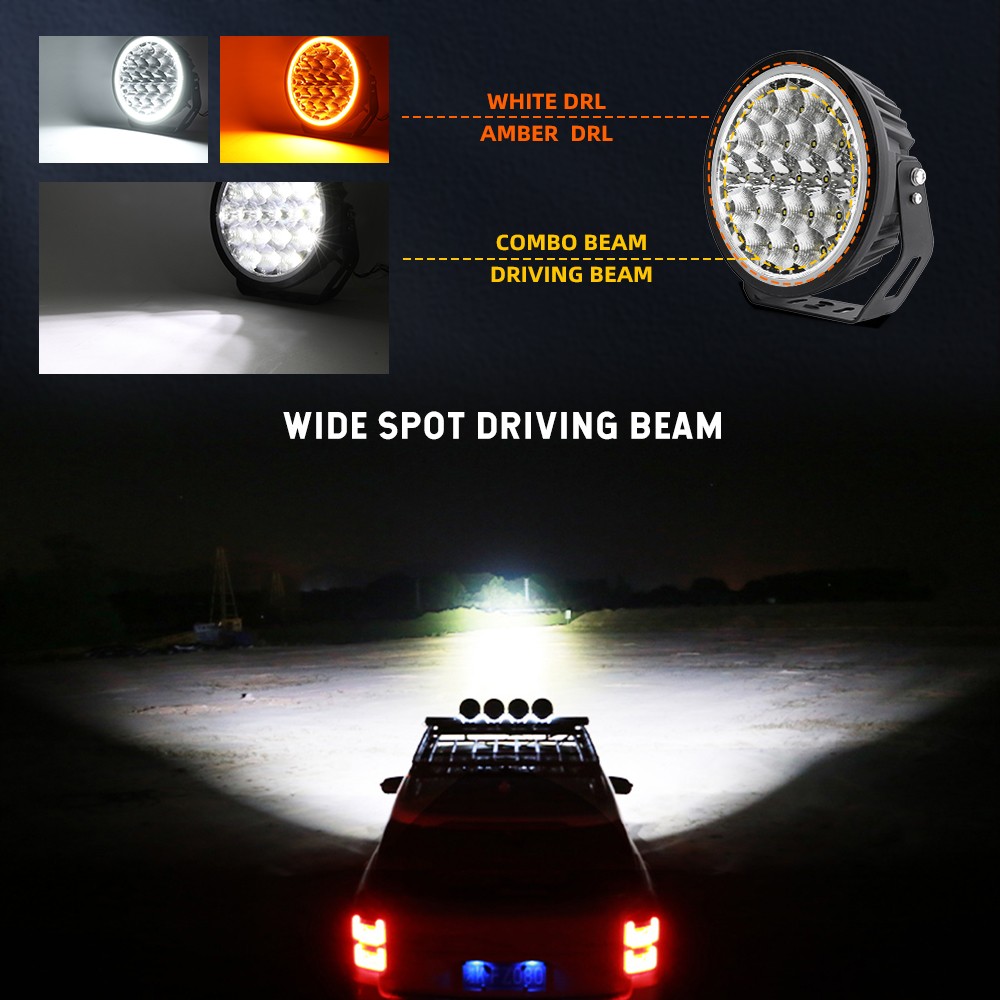 Auxbeam 360-PRO Series 9 Inch Round Off Road Lights 600W LED Driving Lights Pods