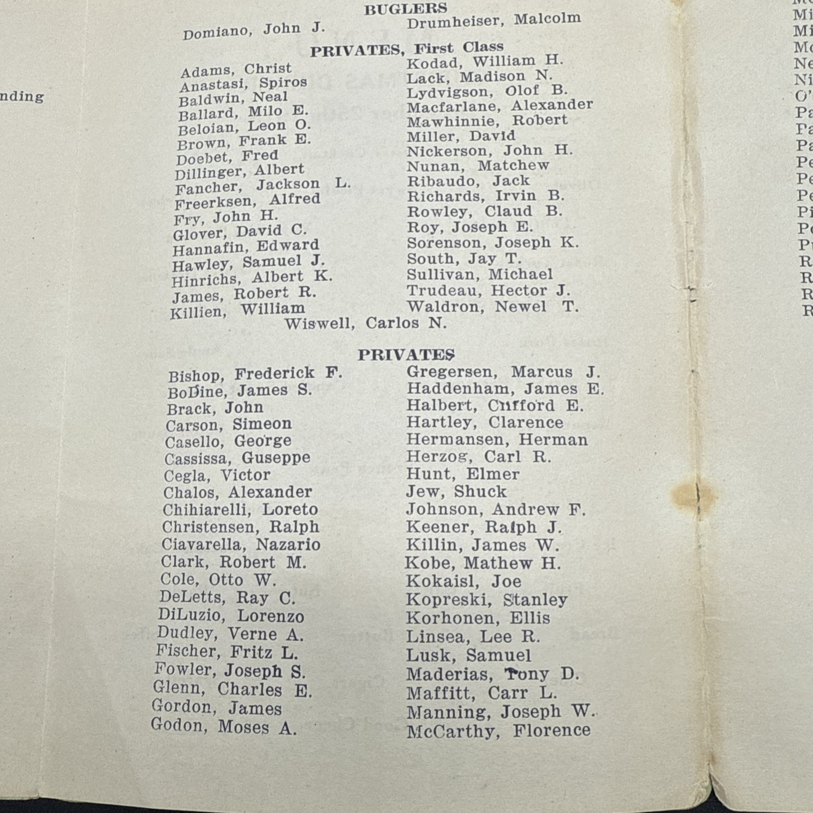 31st Infantry Division Co. A 75th Regiment Camp Lewis WA WWI 1918 Christmas Menu