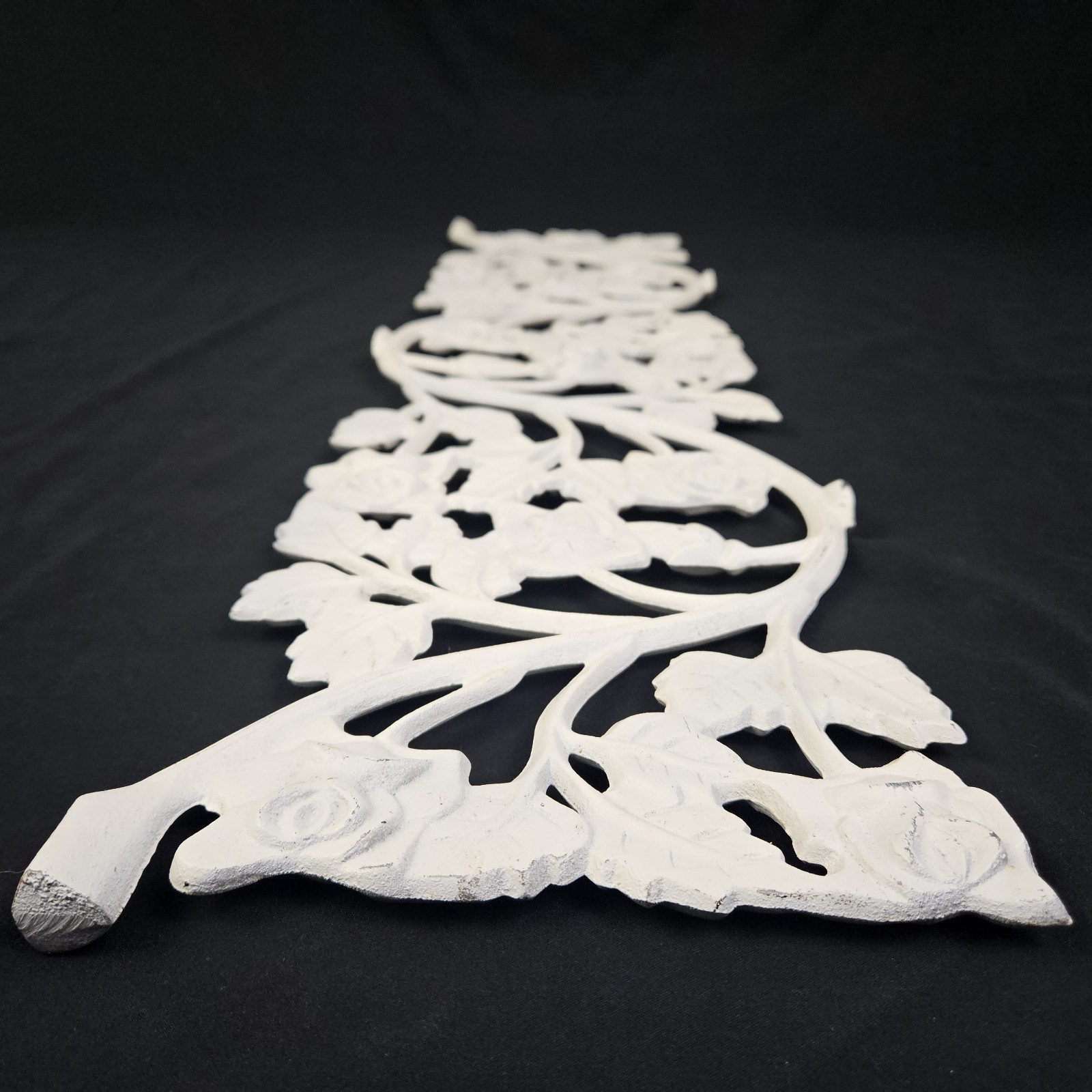 Vintage cast metal garden trellis wall decor pediment onlay