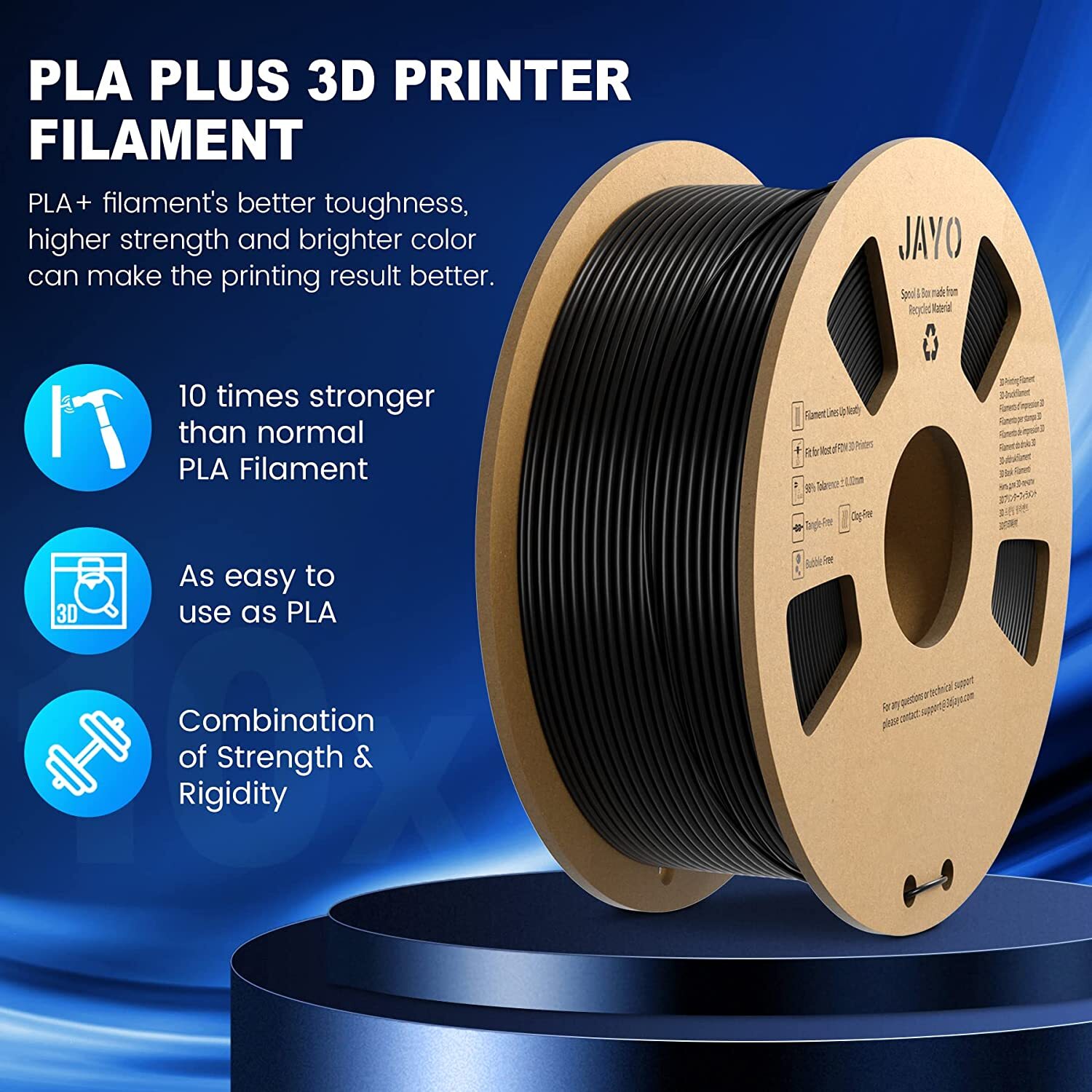 JAYO 1KG PLA 1.75mm Filament PLA Matte SILK PETG ABS PLA+ 3D Printer Consumables