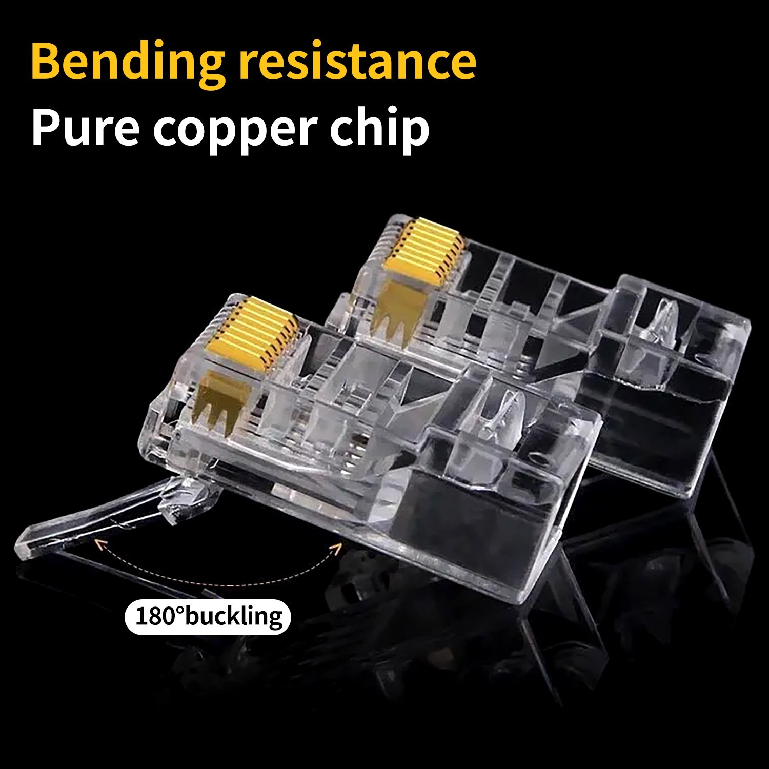 100pcs CAT6 / CAT6E Shielded RJ45 Pass Through Modular Plug Cable Connector 8P8C