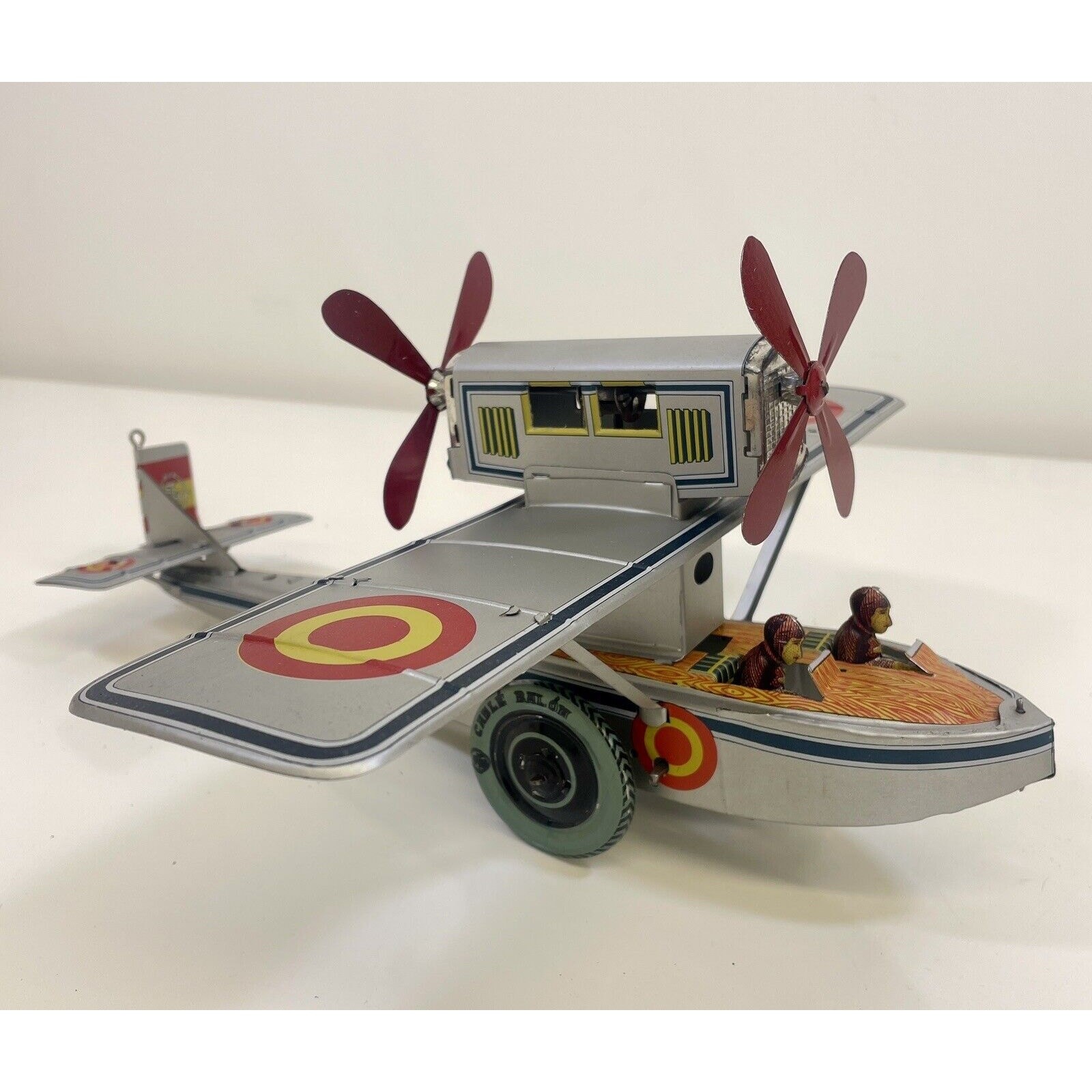 Paya Seaplane Airplane Windup Tin Toy Clockwork Spain