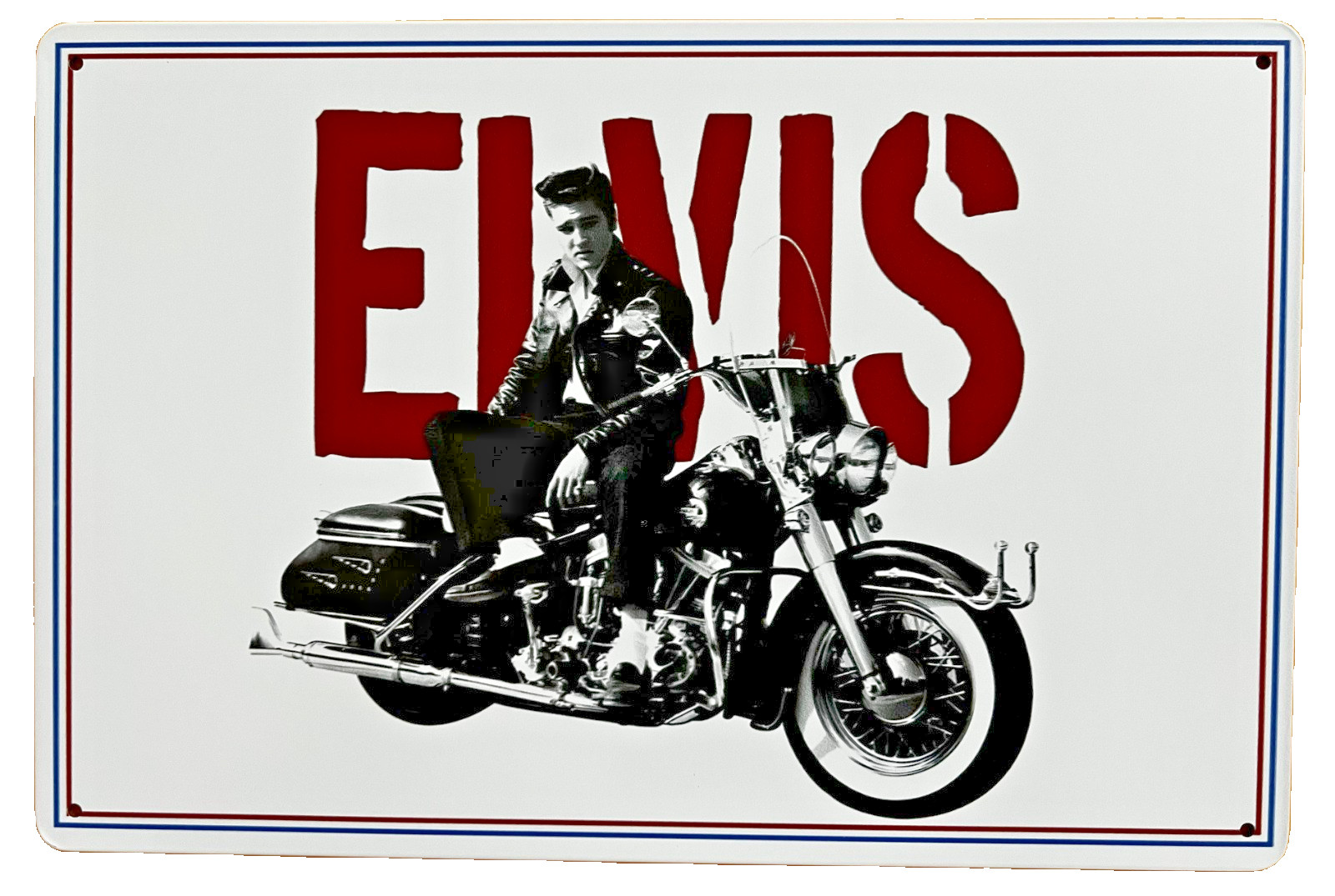 Elvis Presley 1956 Harley Tin Sign (Panhead Knucklehead Sportster Twin) W68