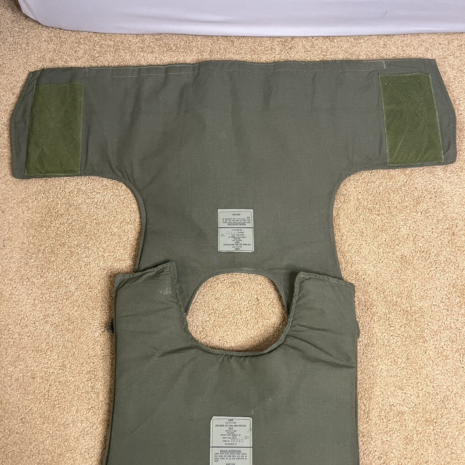 Body Armor Soft Small Arms Protective Large Undergarment Combat Vehicle Military