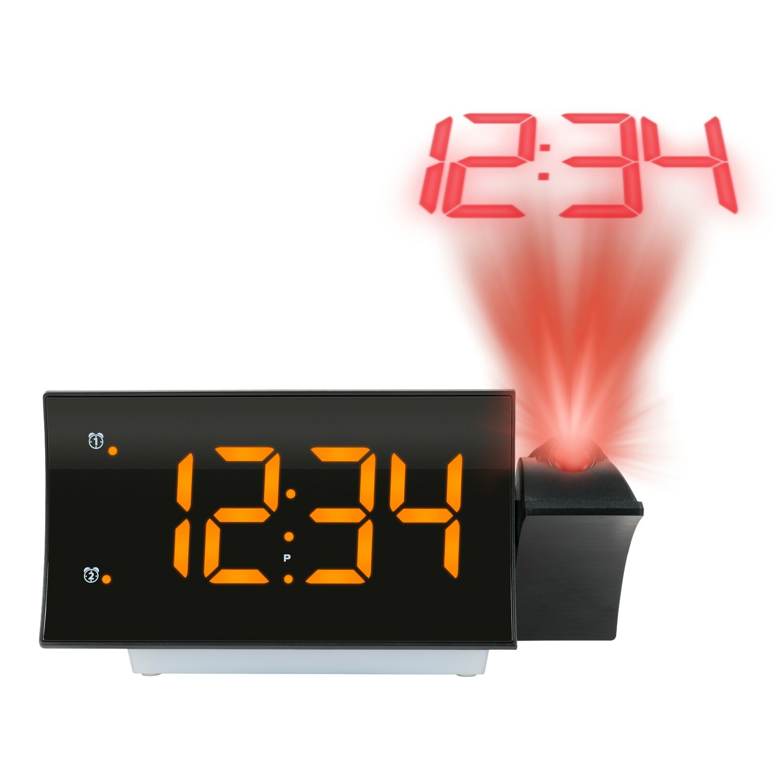 817-83957 La Crosse Technology Curved LED Projection Alarm Clock with FM Radio