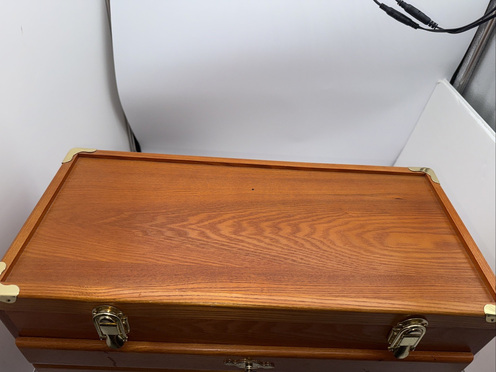 VINTAGE SISCO OAK HARDWOOD UTILITY CHEST JEWELERS COLLECTORS MACHINISTS