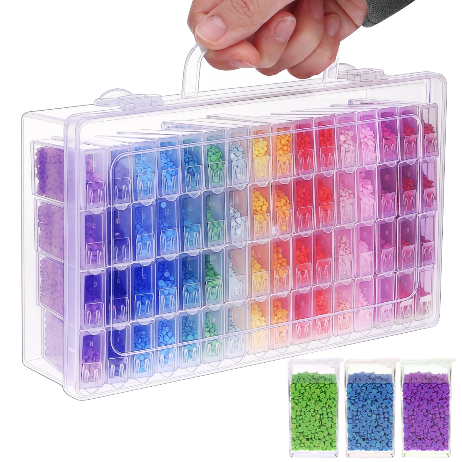 SGHUO 64 Grid Diamond Painting Storage Containers Diamond Art Accessories Too...