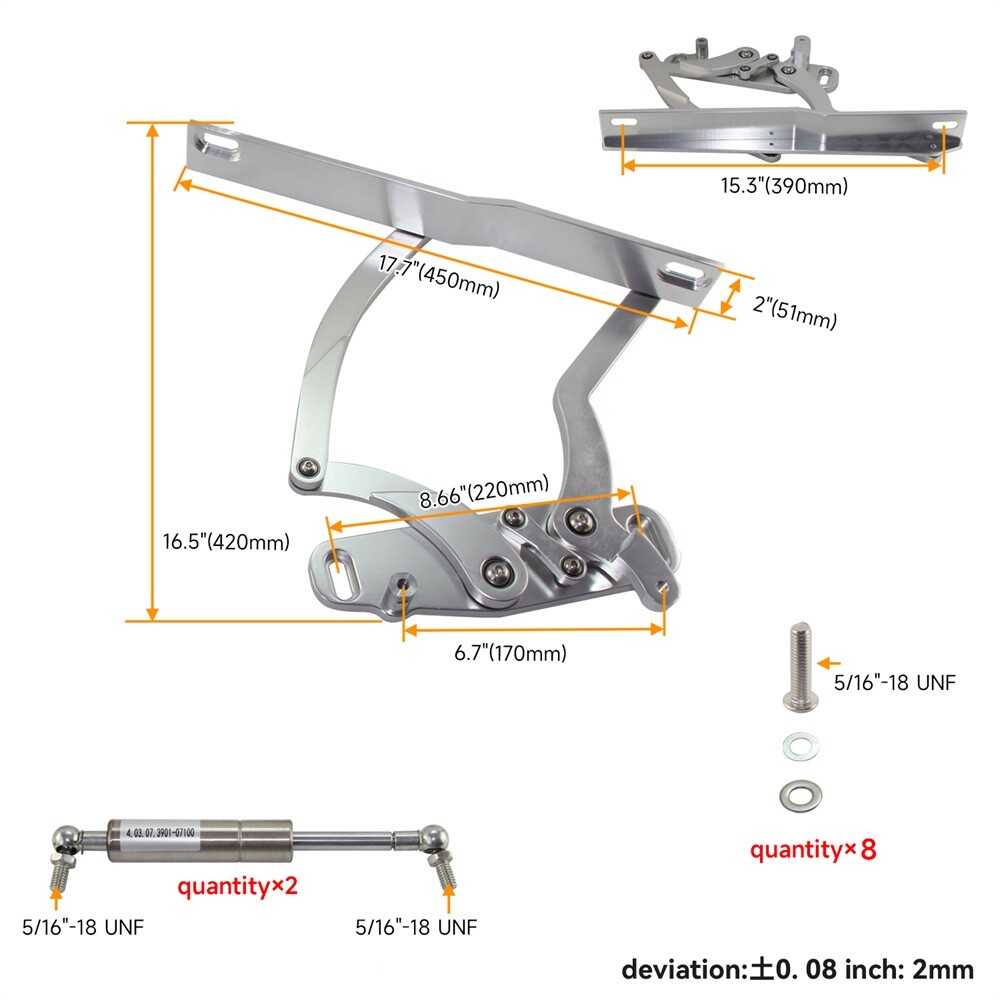 Billet Hood Hinge Kit Pair For Chevrolet Camaro & Pontiac Firebird 1970-1981