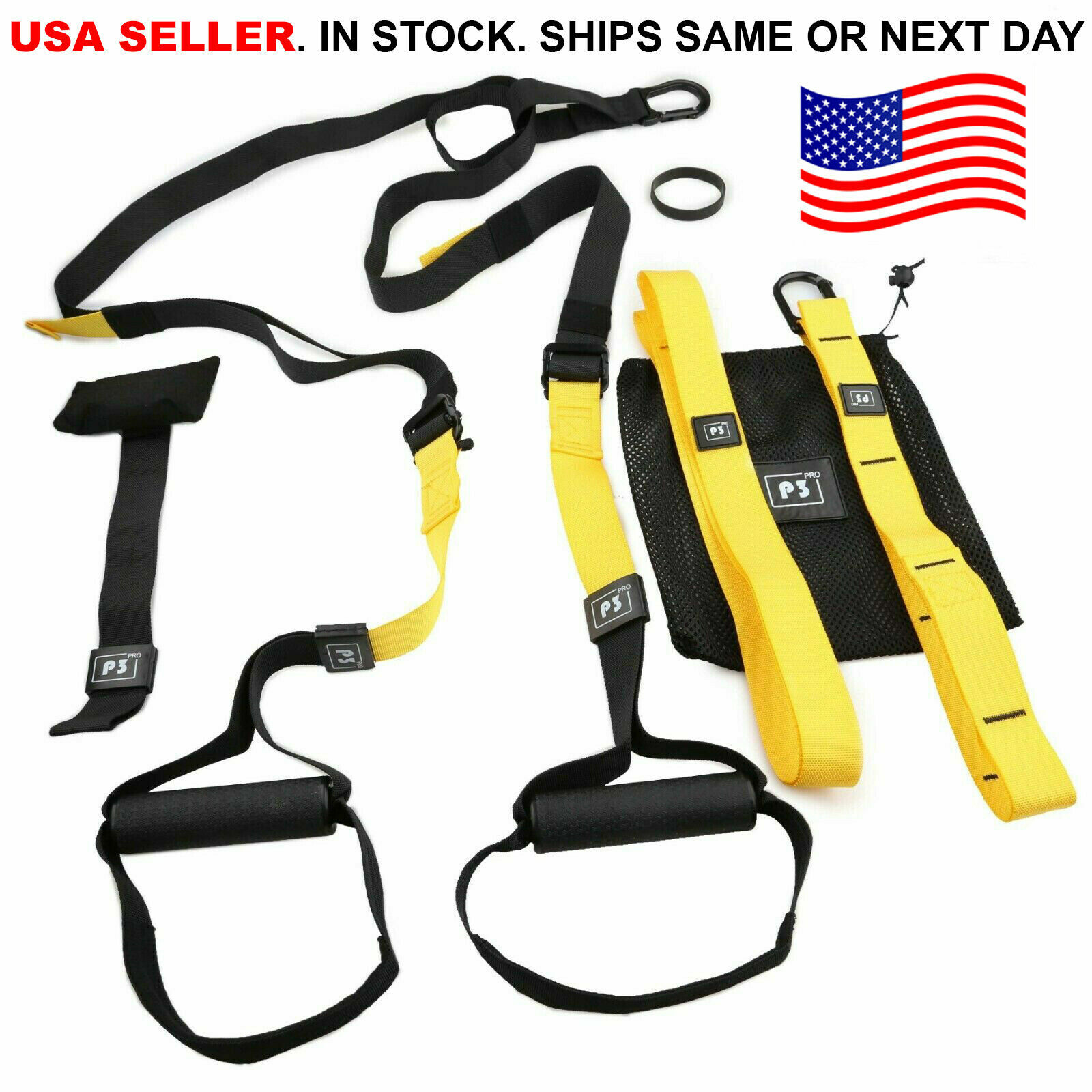 Suspension Straps Trainer Hanging Belt Resistance Pull Rope Home Gym Workout Set