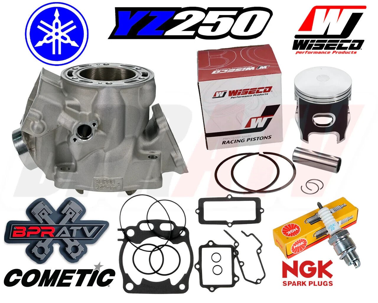 Yamaha YZ250 YZ 250 Top End Rebuild Kit Cylinder Wiseco Piston Cometic 1999-2025