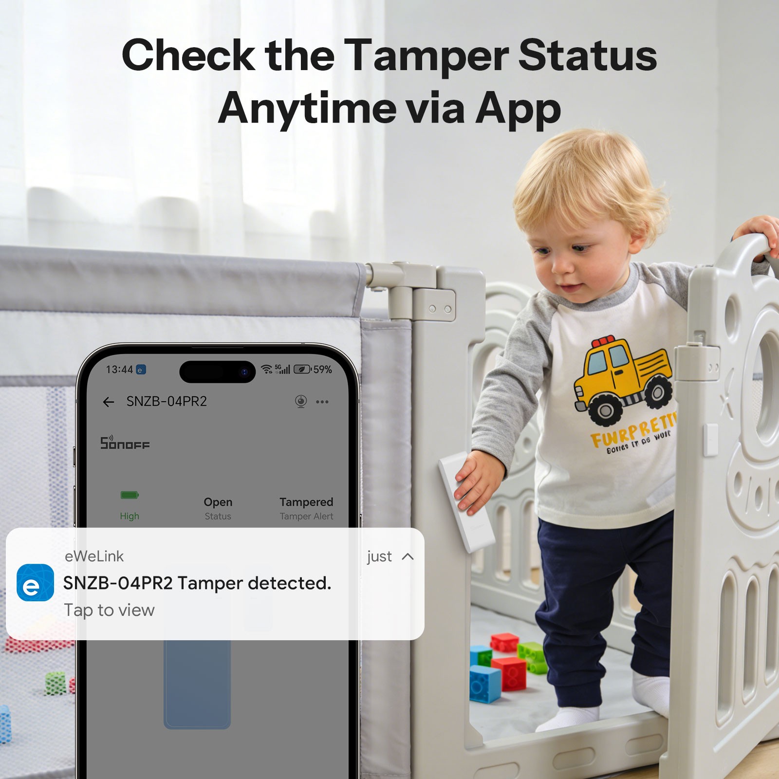 4PCS SONOFF Zigbee Wireless Door Window Sensor, Door Contact,Smart Home Security