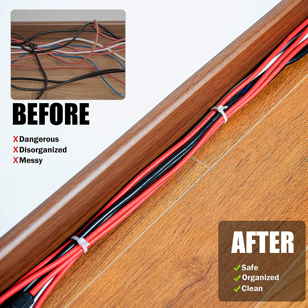 100-200Pcs Cable Ties 4" / 14" Heavy Duty Nylon Wrap Wire Zip Ties UV Resistant