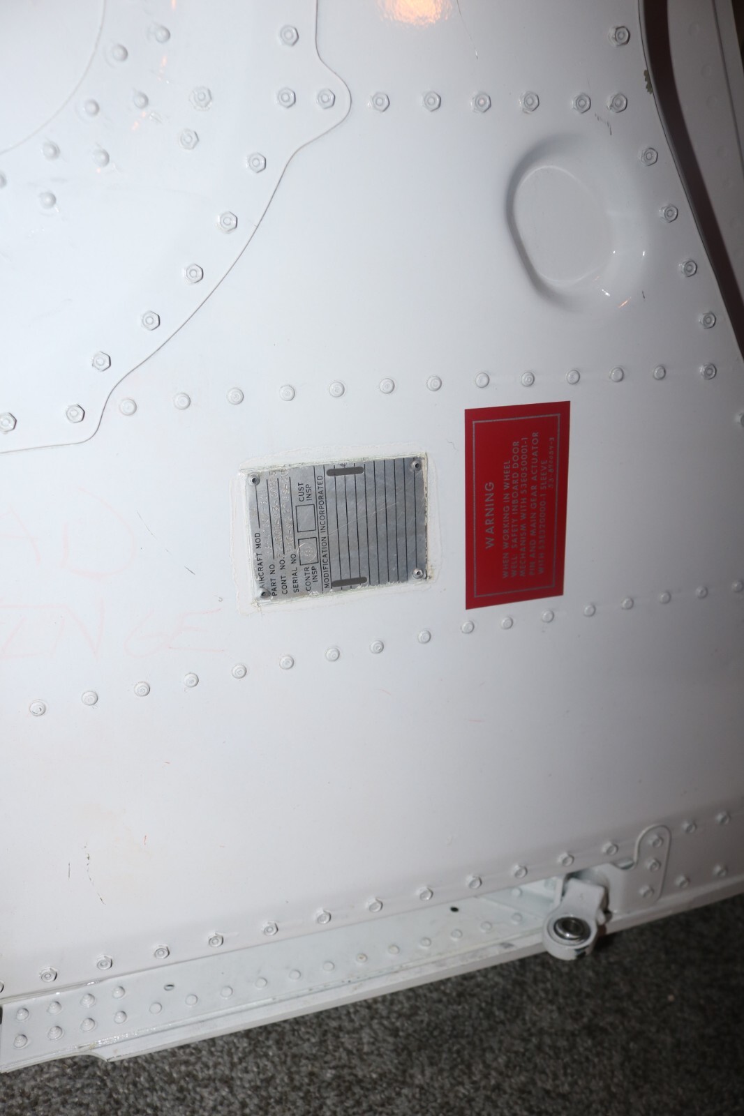 really nice vintage F-4 Phantom L/H MLG outer door 53-42702-301