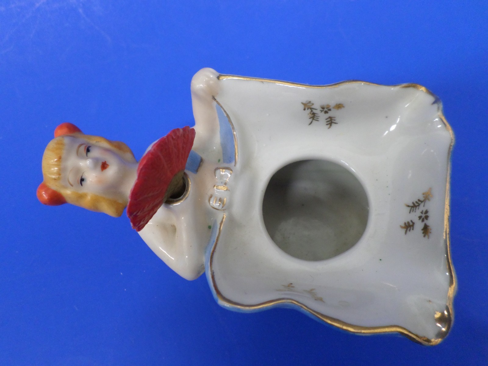 Vtg SEXY Risque Lady Legs Dancer Lifting Skirt NAUGHTY NODDER ASHTRAY Patent TT