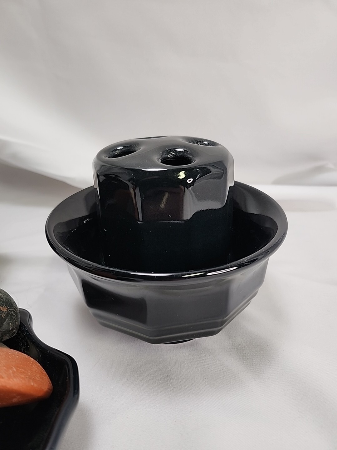 1980's Pfaltzgraff Swan Towel Holder Seashell Toothpaste Hand soap Bathroom Set