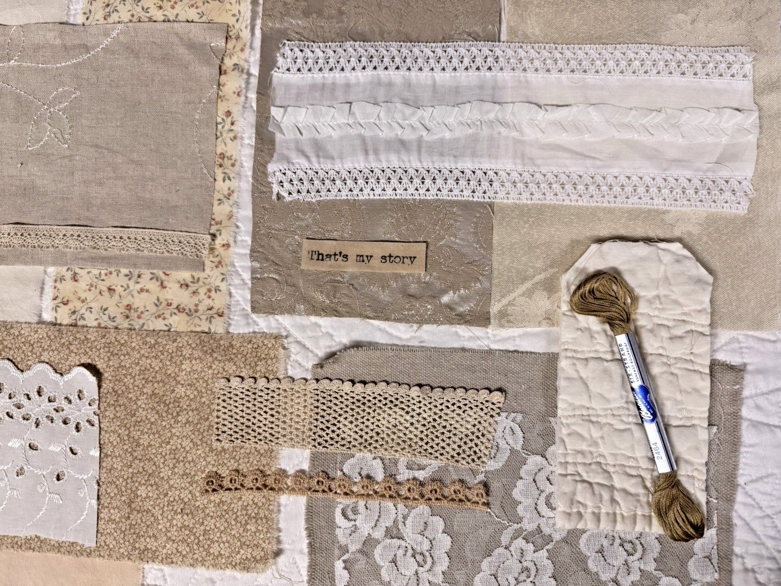 Slow Stitch Maker Neutrals Bundle – Vintage Fabric & Lace