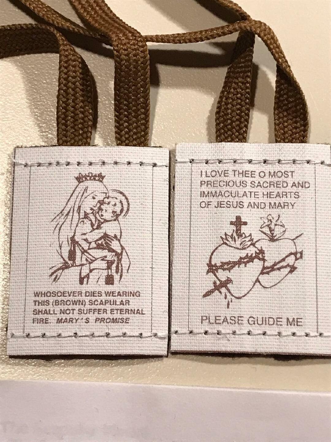 Brown Scapular 100% wool traditional