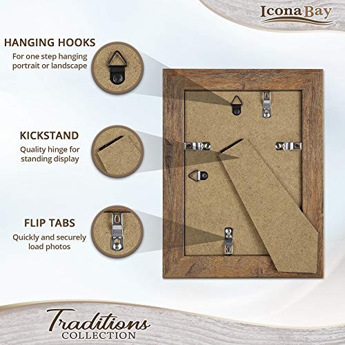 - Chestnut Brown Picture Frame - Rustic Wood Pattern - Lightly 5x7 1