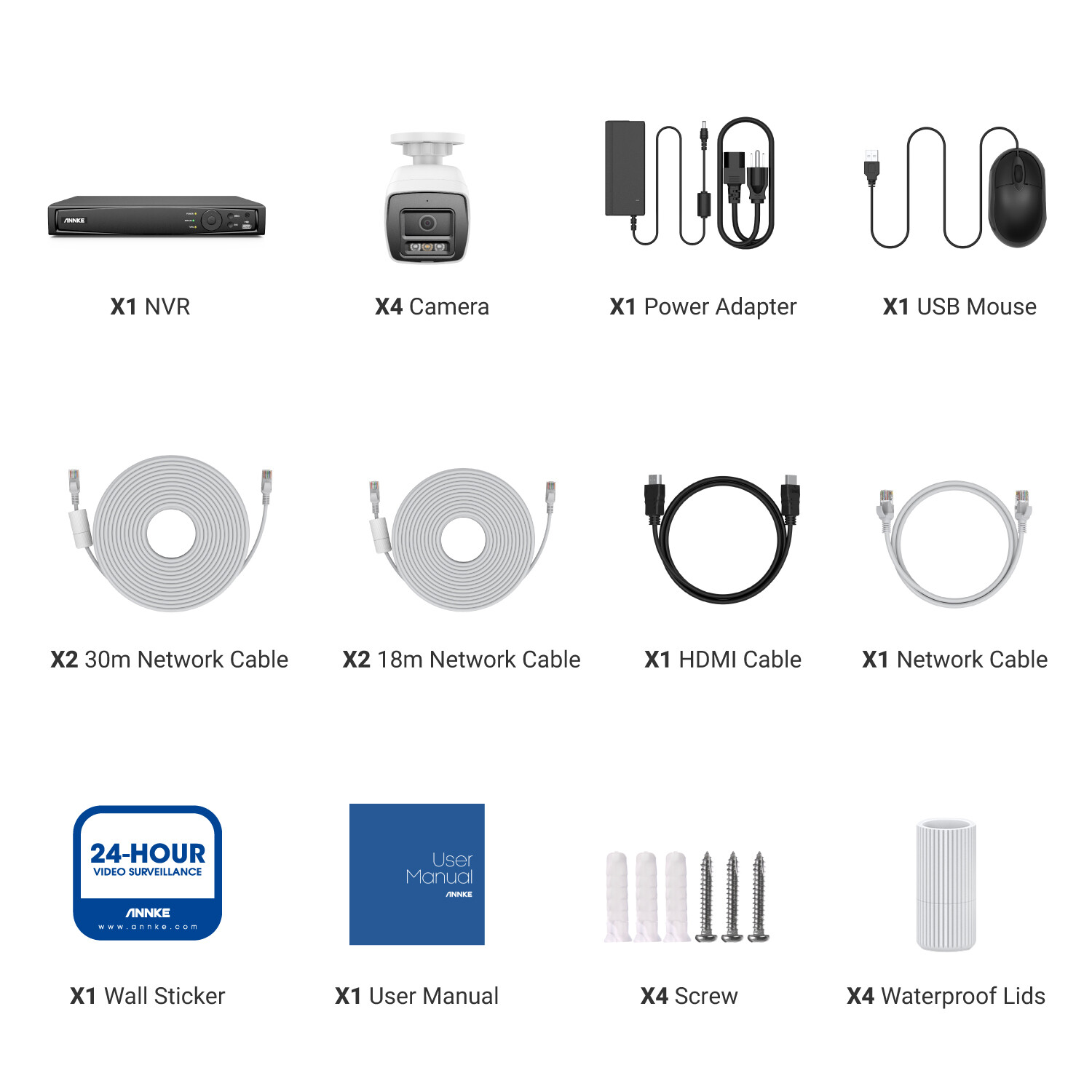 ANNKE 12MP 8CH NVR POE Security Camera System 4K Audio Recording AI Color Night