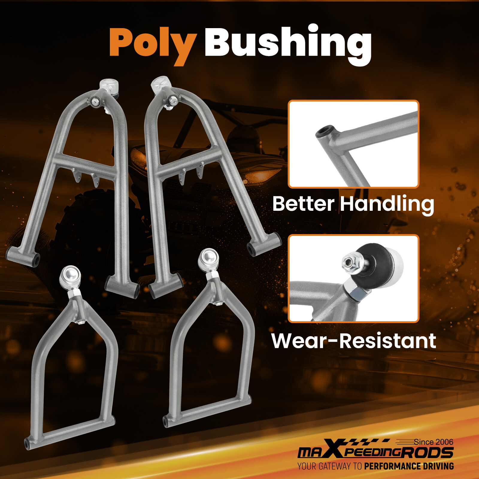 Front Upper+Lower Control A Arm+2+1 Wider Extender for Yamaha Banshee 350 YFZ350