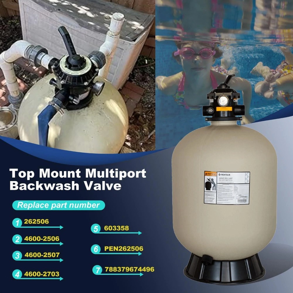 FOR 262506 1-1/2-Inch 6-Way Clamp Style Valve Replacement Pool and Spa Sand