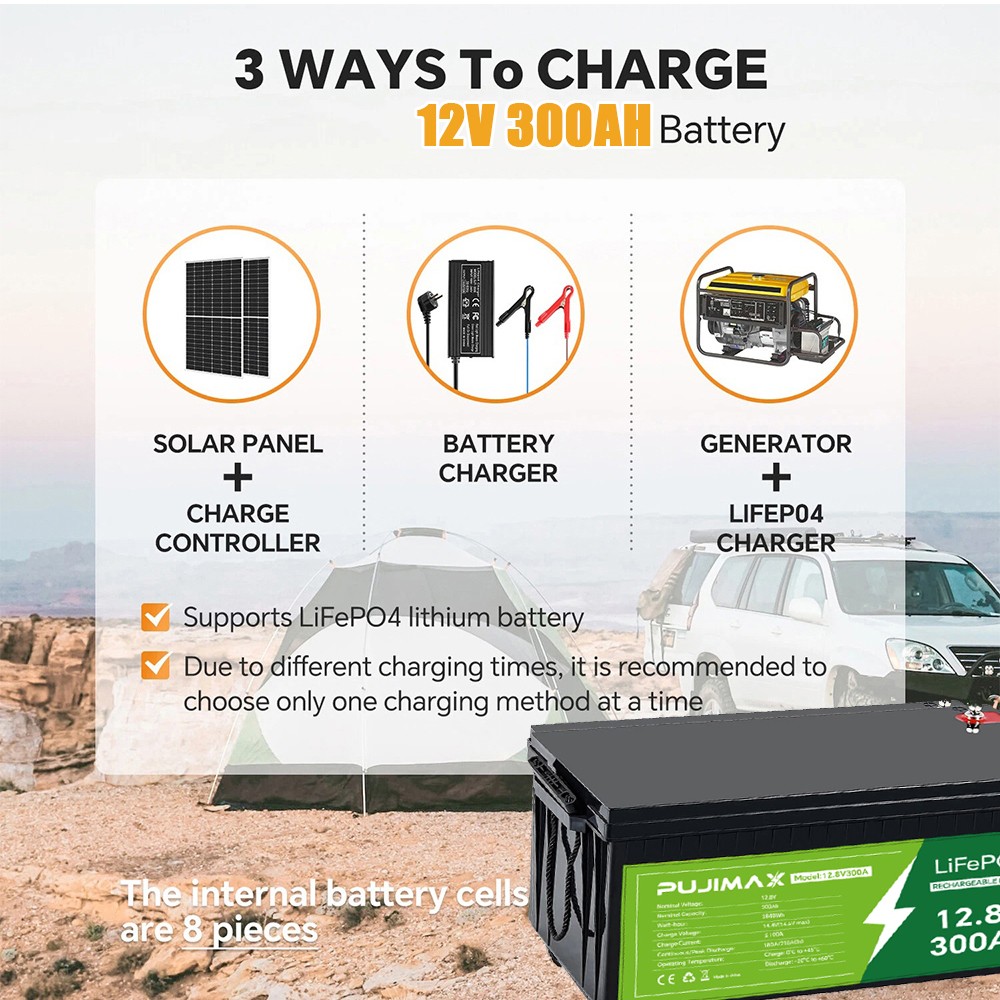 300AH 12V LiFePO4 Lithium Battery 15000 Deep Cycle BMS for Solar RV Off-grid NEW