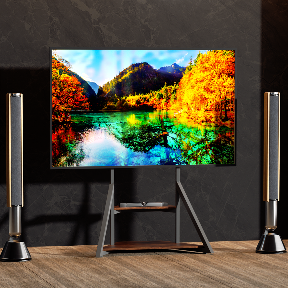 Heavy Duty Corner TV Stand for 40-75 Inch TVs Height Adjustable Floor TV Mount