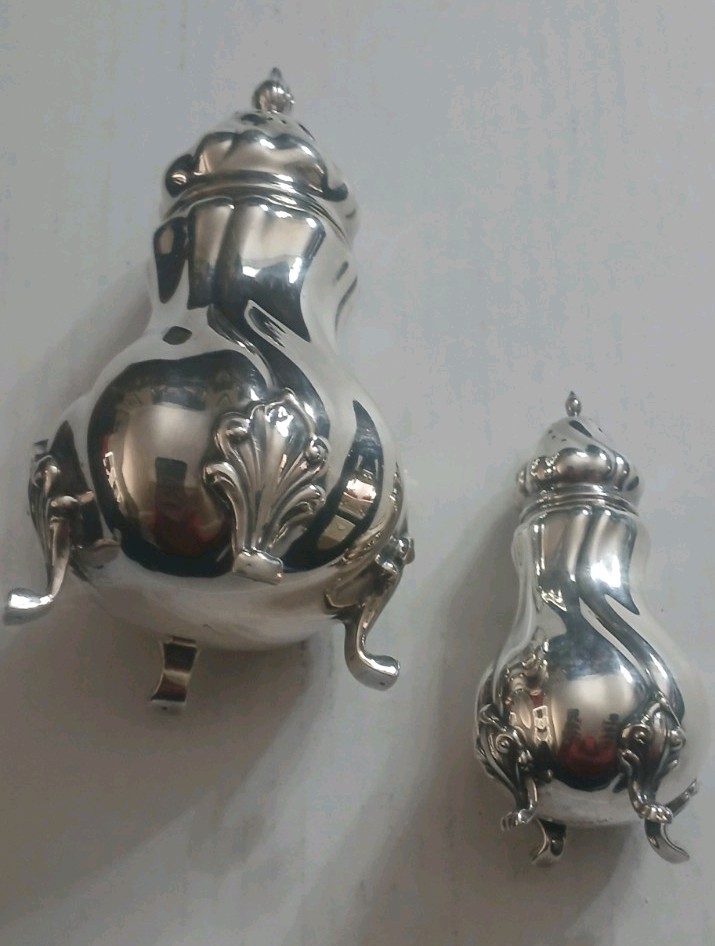 Vintage German 830 Silver Pair of Shakers Signed Deyhle Gebruder