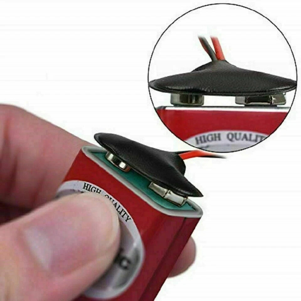 9V 15cm Battery Connector T Type Clip Plug Wire Cord Leads 9 Volt 5PCS