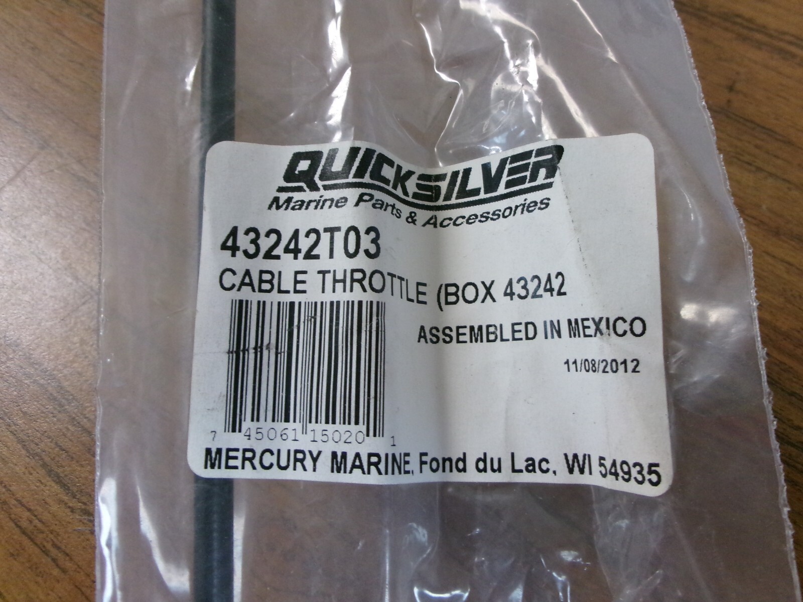 New OEM Mercruiser Quicksilver Cable Throttle PN 43242T03
