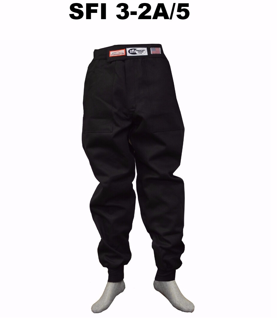 DRAG RACING FIRE SUIT PANTS 2 LAYER  SFI 5 RACE SUIT SFI 3-2A/5 BLACK 3X 3XL