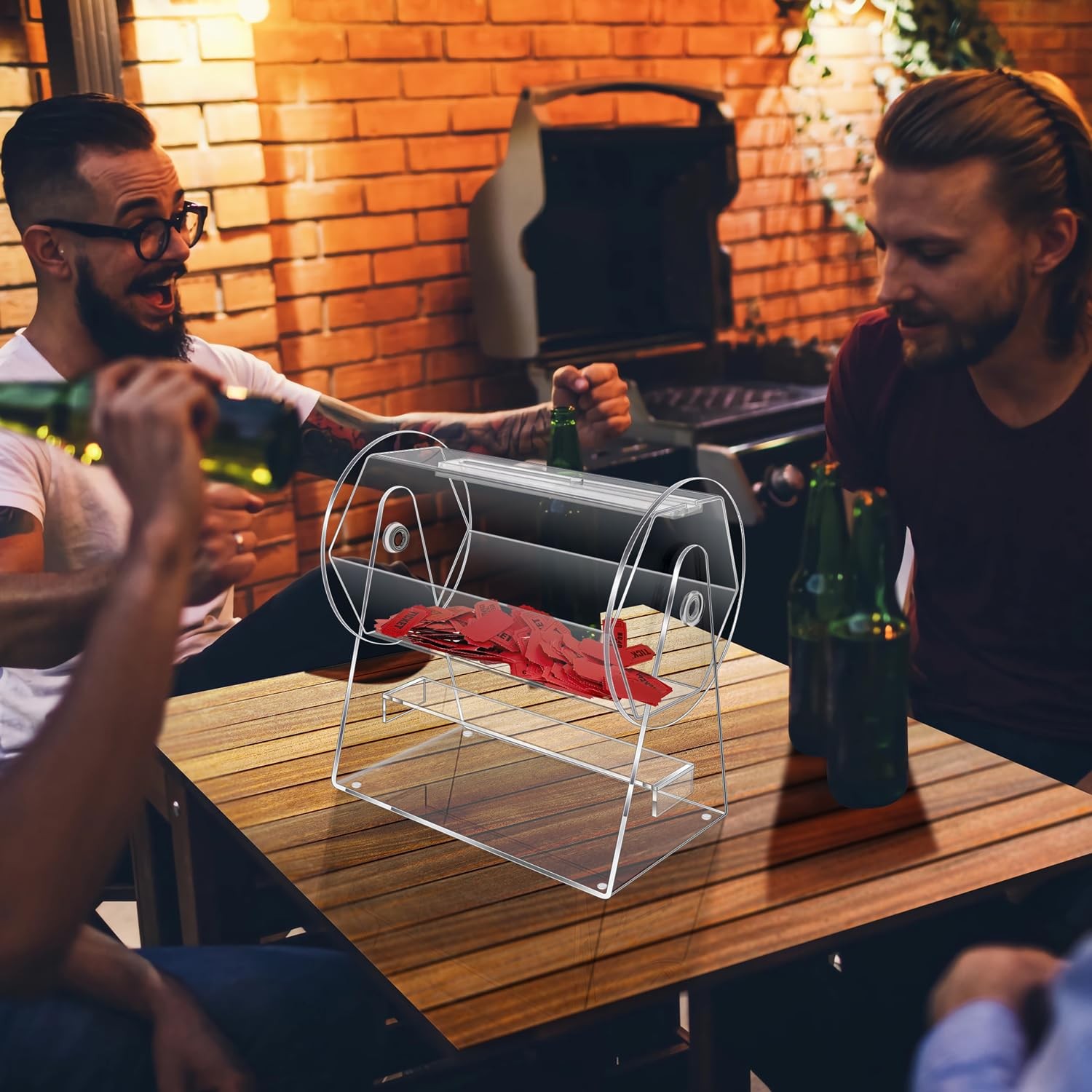 Acrylic Raffle Drum, Clear Raffle Ticket Drum Spinner Cage, Transparent Raffl...