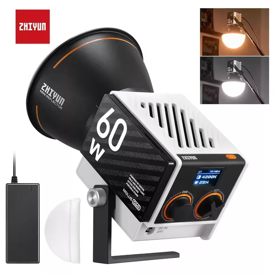 Zhiyun Molus G60 60W Protable COB Led Video Light Bi-Color Photography Light