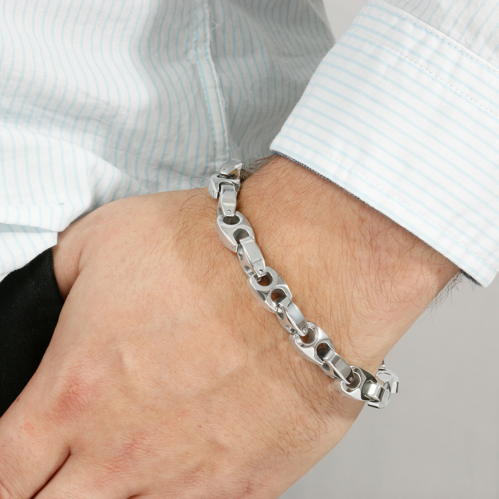 NEW HEAVY BIKER TUNGSTEN CARBIDE MEN'S 9.5 mm BRACELET (TUC 002)  FREE SHIPPING!