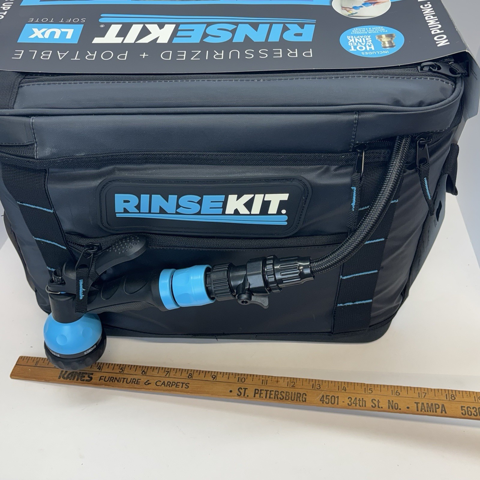 Rinsekit Lux Soft Tote 3 Gallon Pressurized Portable Shower - Brand New