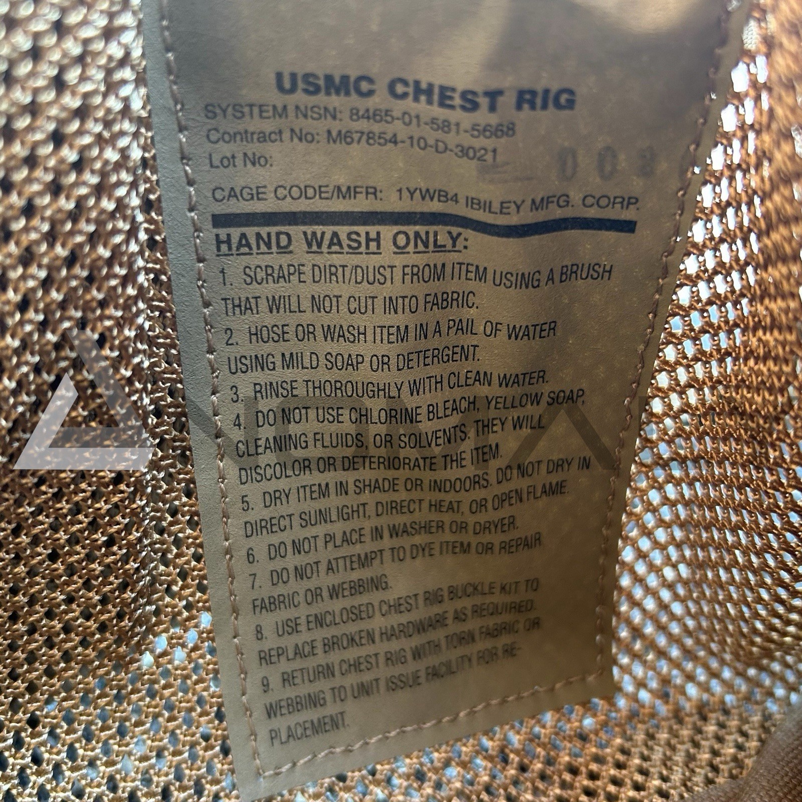 USMC Chest Rig, Tactical Assault Panel TAP Vest Ibiley W/ Repair Kit, Coyote NEW