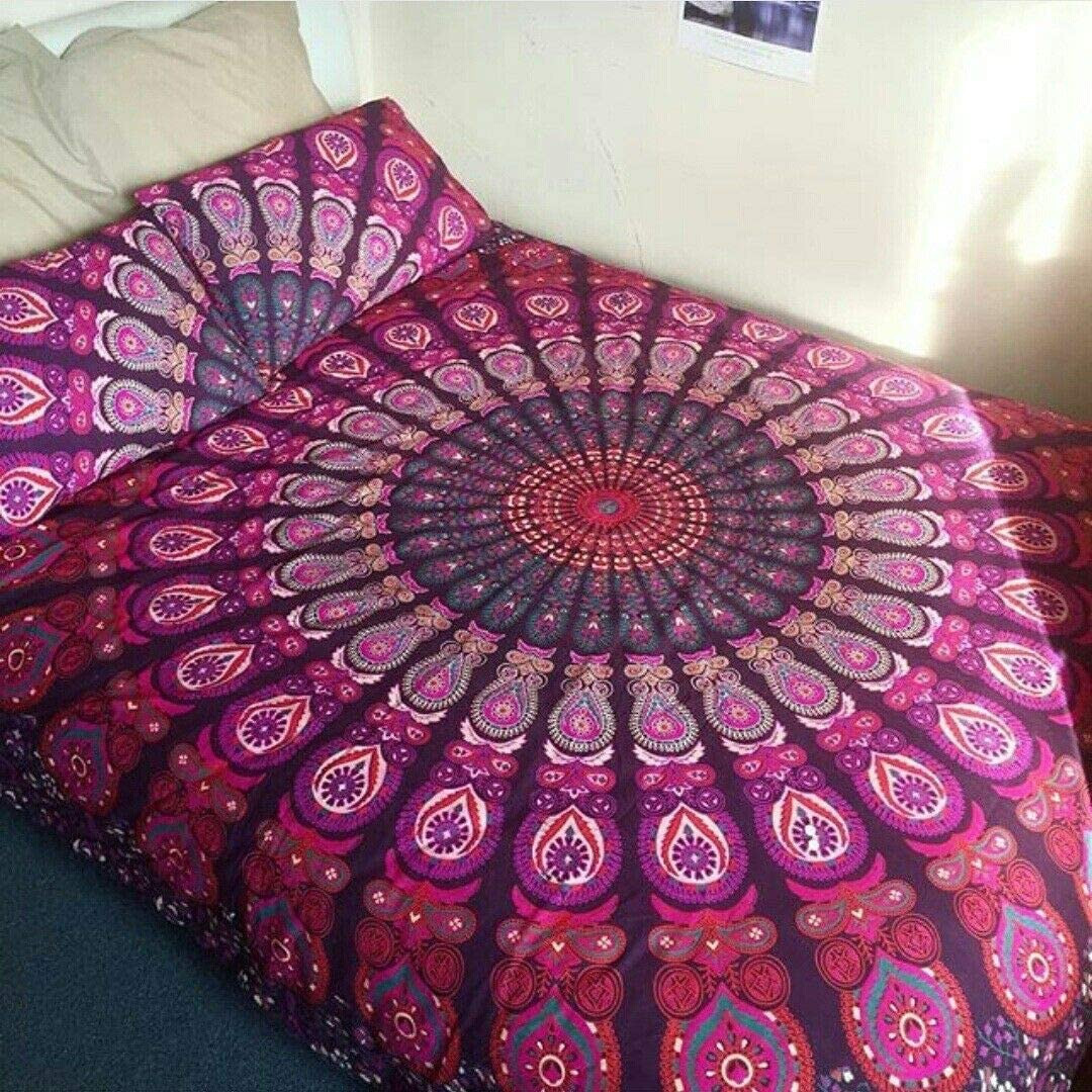 Indian Mandala Bedding Set Queen Size Bed Sheet Bedspread With 2 Pillow Covers