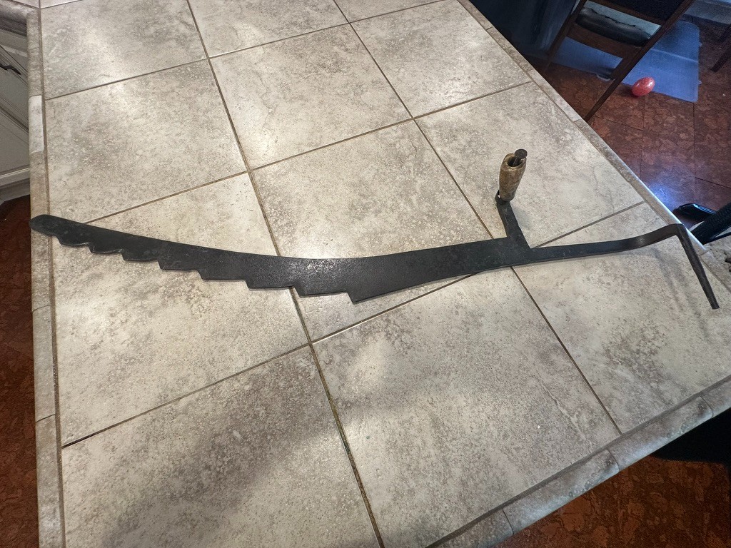 Antique Hay Knife / Silage Cutter Farm Tool – Large Serrated Fodder Knife