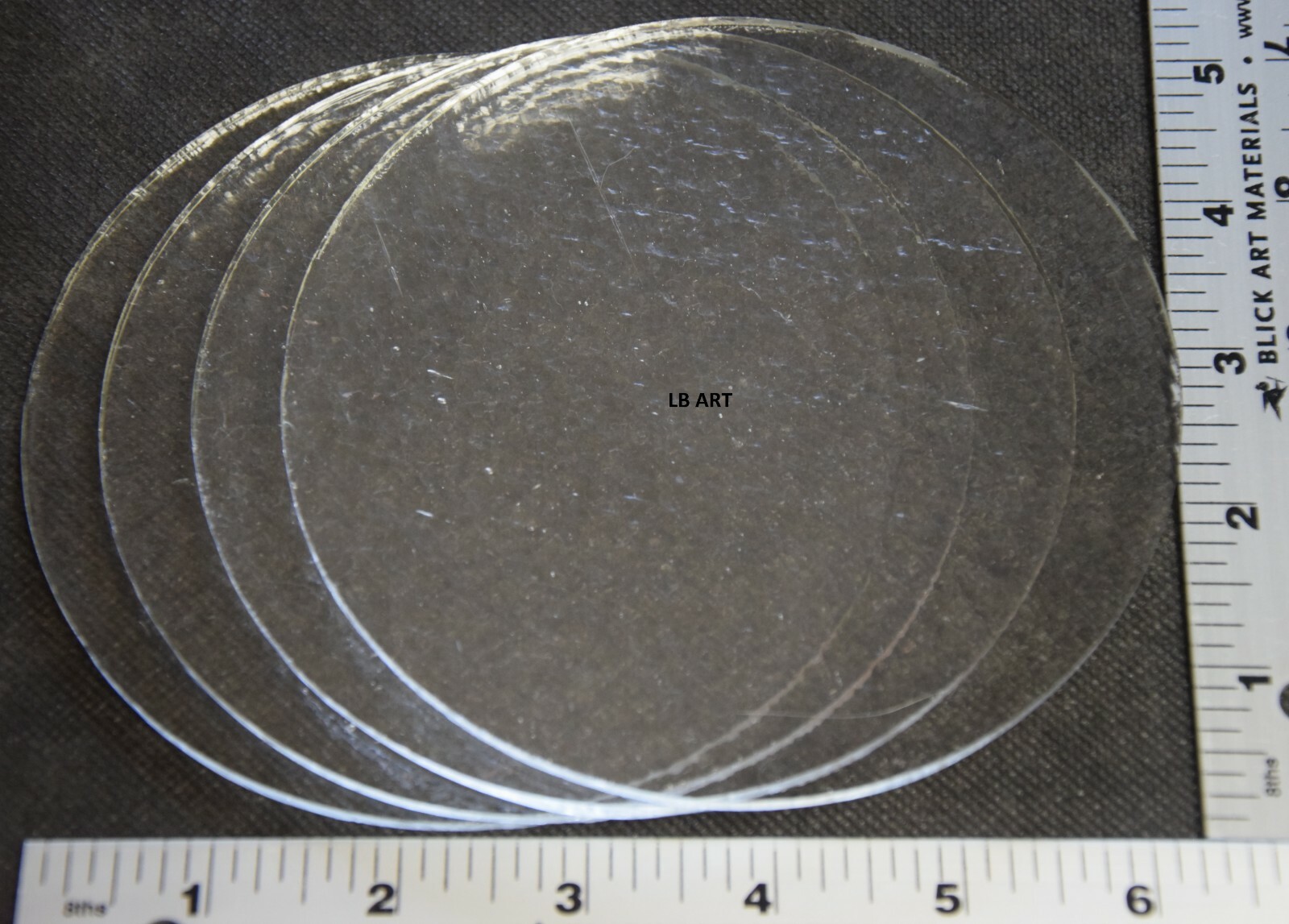 4 - 5" CIRCLES OF CLEAR BULLSEYE 3mm THICK GLASS 90 COE TESTED COMPATIBLE