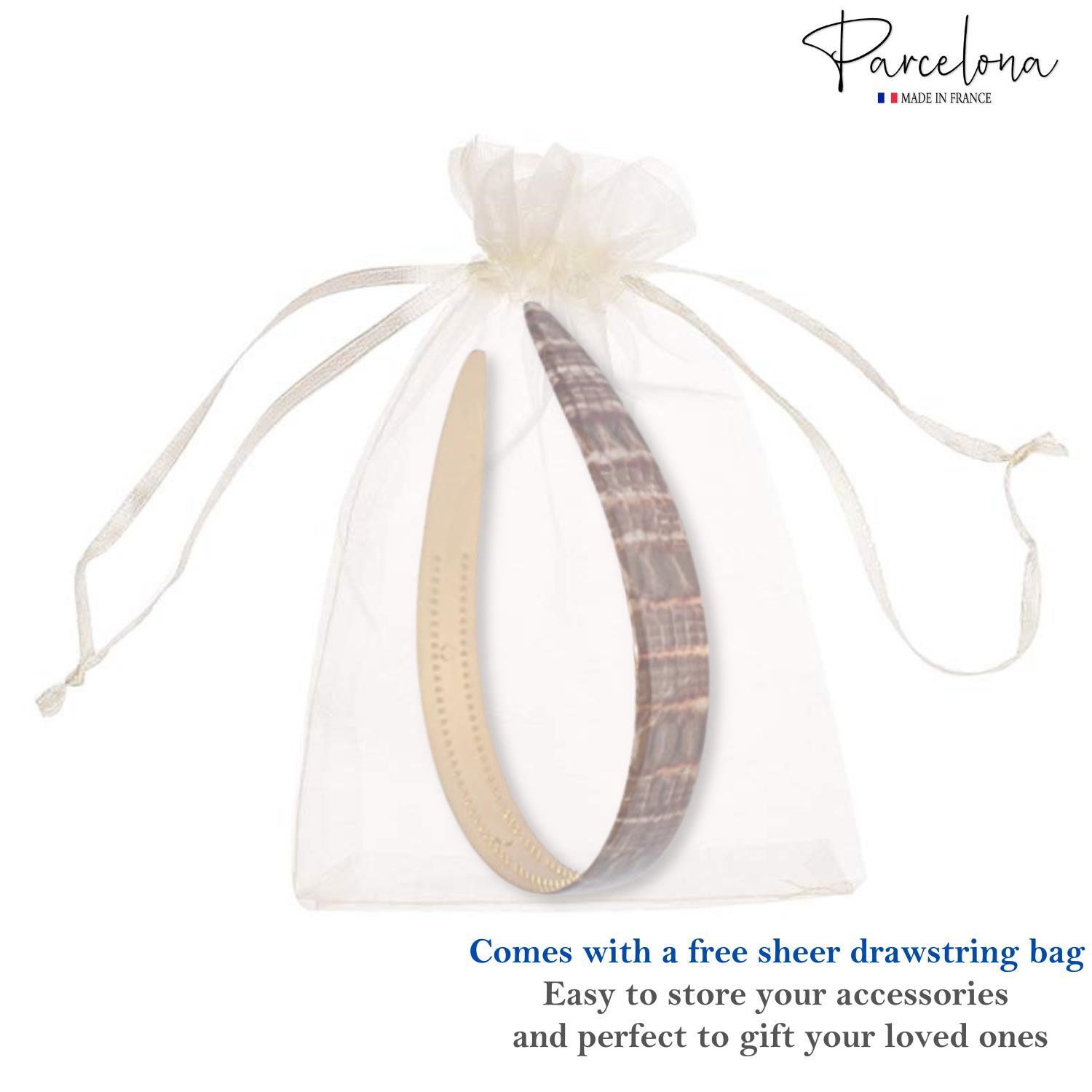 Parcelona French Wide 3/4" Celluloid Acetate Hair Headband for Women and Girls