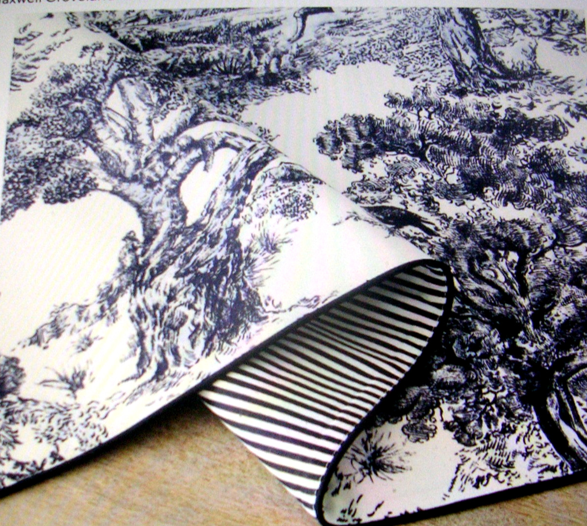 POTTERY BARN BRANDON MAXWELL GROVELAND TOILE REVERSIBLE TABLE RUNNER 18X108 NWTG