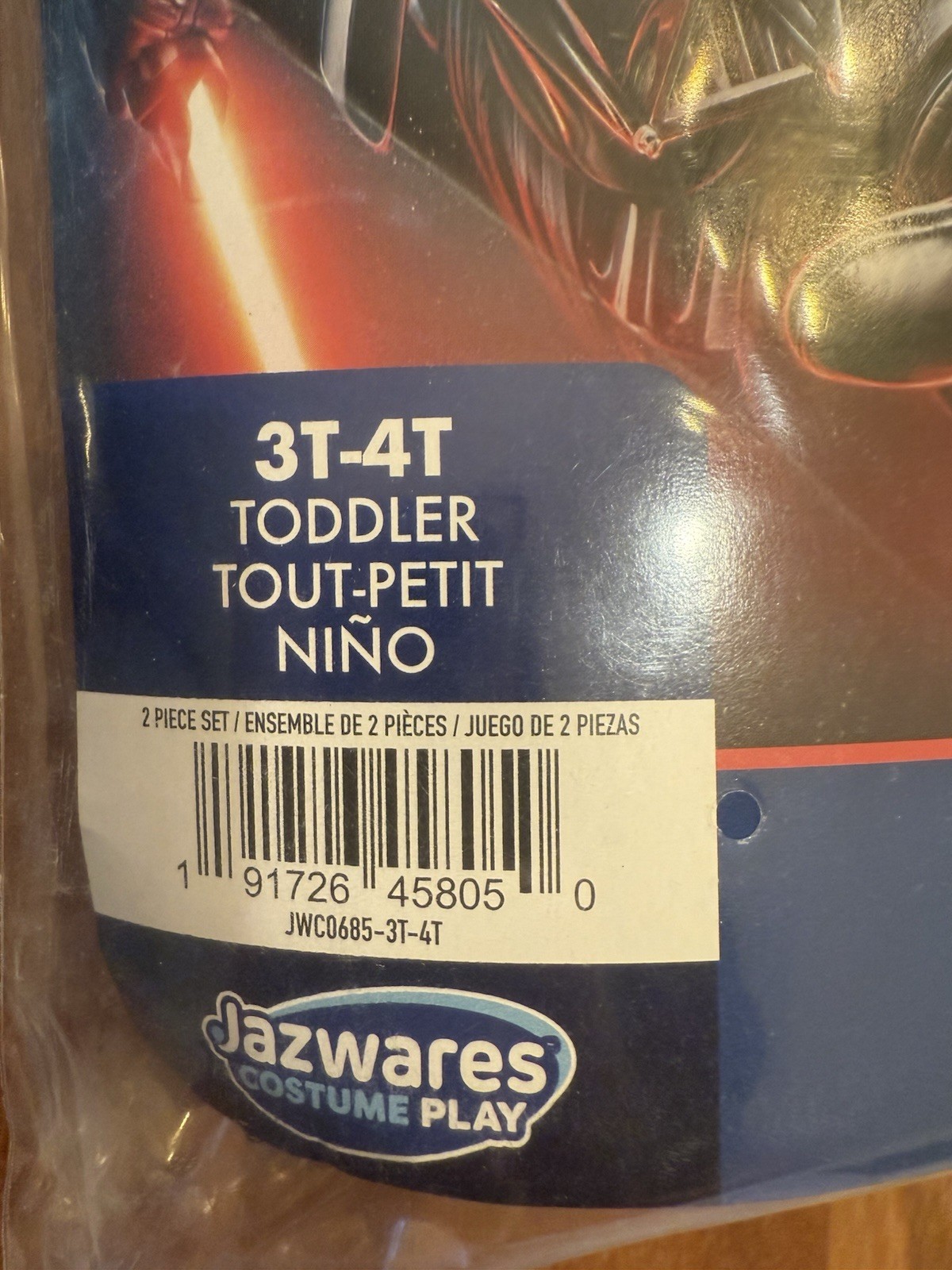 STAR WARS Stormtrooper Padded Jumpsuit Headpiece Costume Toddler 3T-4T *NEW*