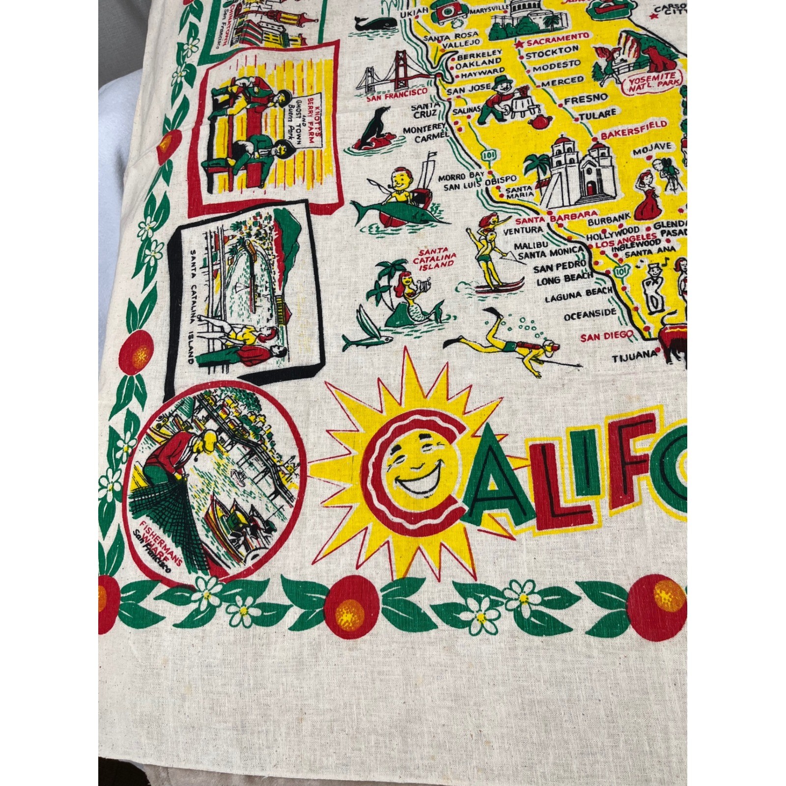 Vintage NOS California Muslin Tablecloth Collectible 1960-1970