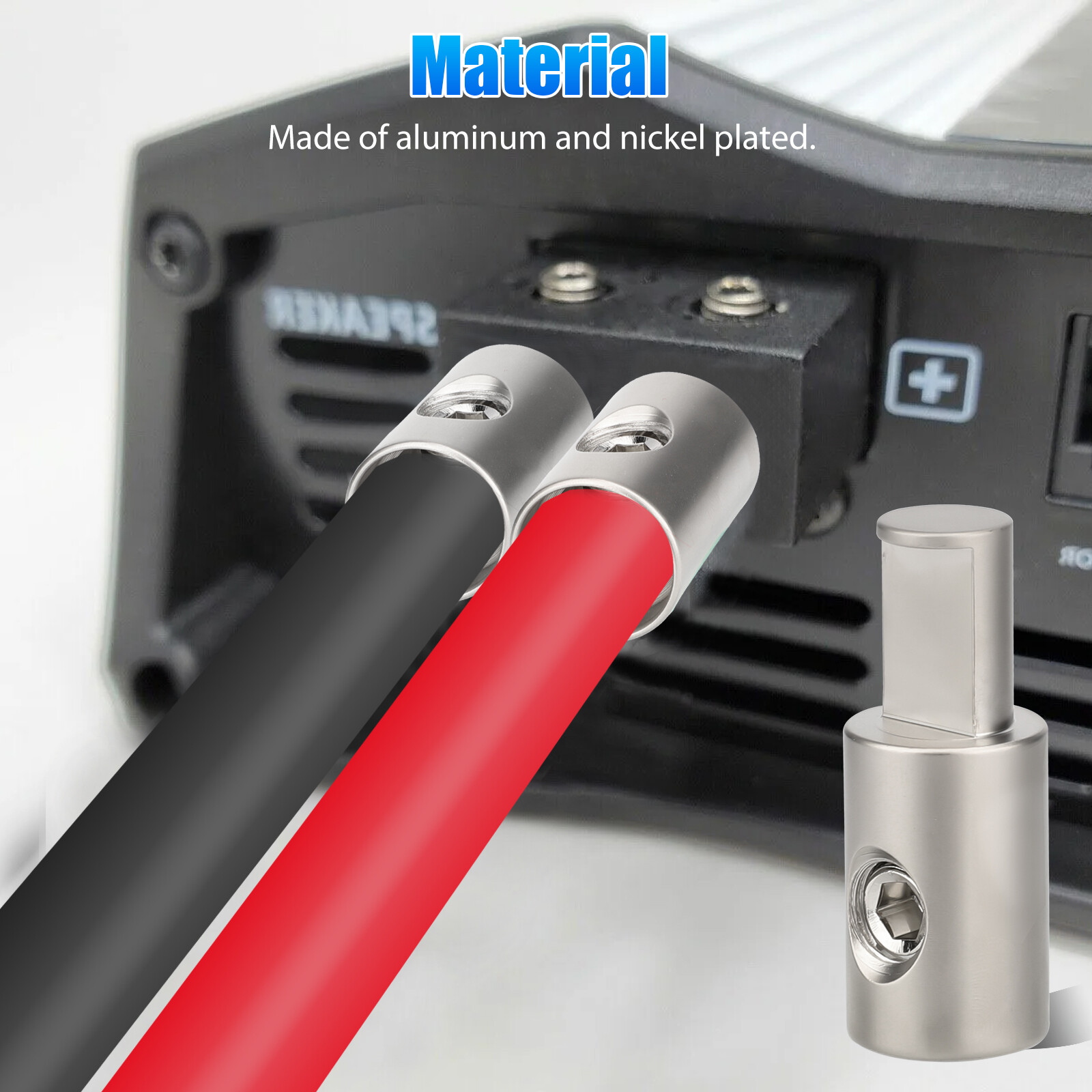 2X Car Audio Power/Ground 1/0 Gauge to 1/0 Gauge Amp Input Reducers Wire Reducer